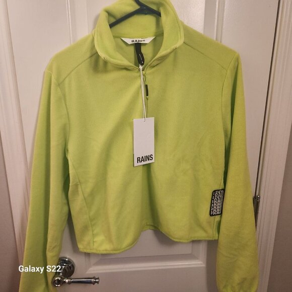 RAINS Half Zip Fleece. Color: Digital Lime. Size Small. NWT. - Picture 5 of 9